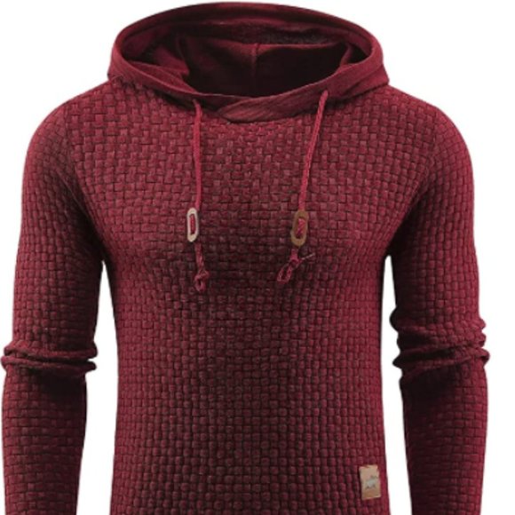 Hooded Sweatshirt Long Sleeve Solid Knitted Hoodie